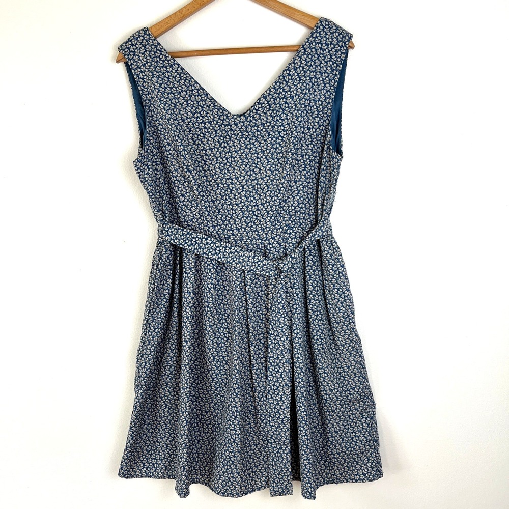 NWT SM Wardrobe Dress Womens Large Fit n Flare Ditsy Floral Print Cottage Garden